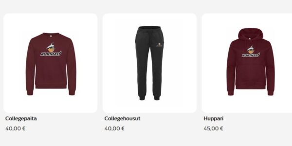Fanituotteet osoitteesta korihait.ourwear.shop