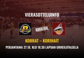 Vierasotteluinfo: Kobrat – Korihait 27.10.2023